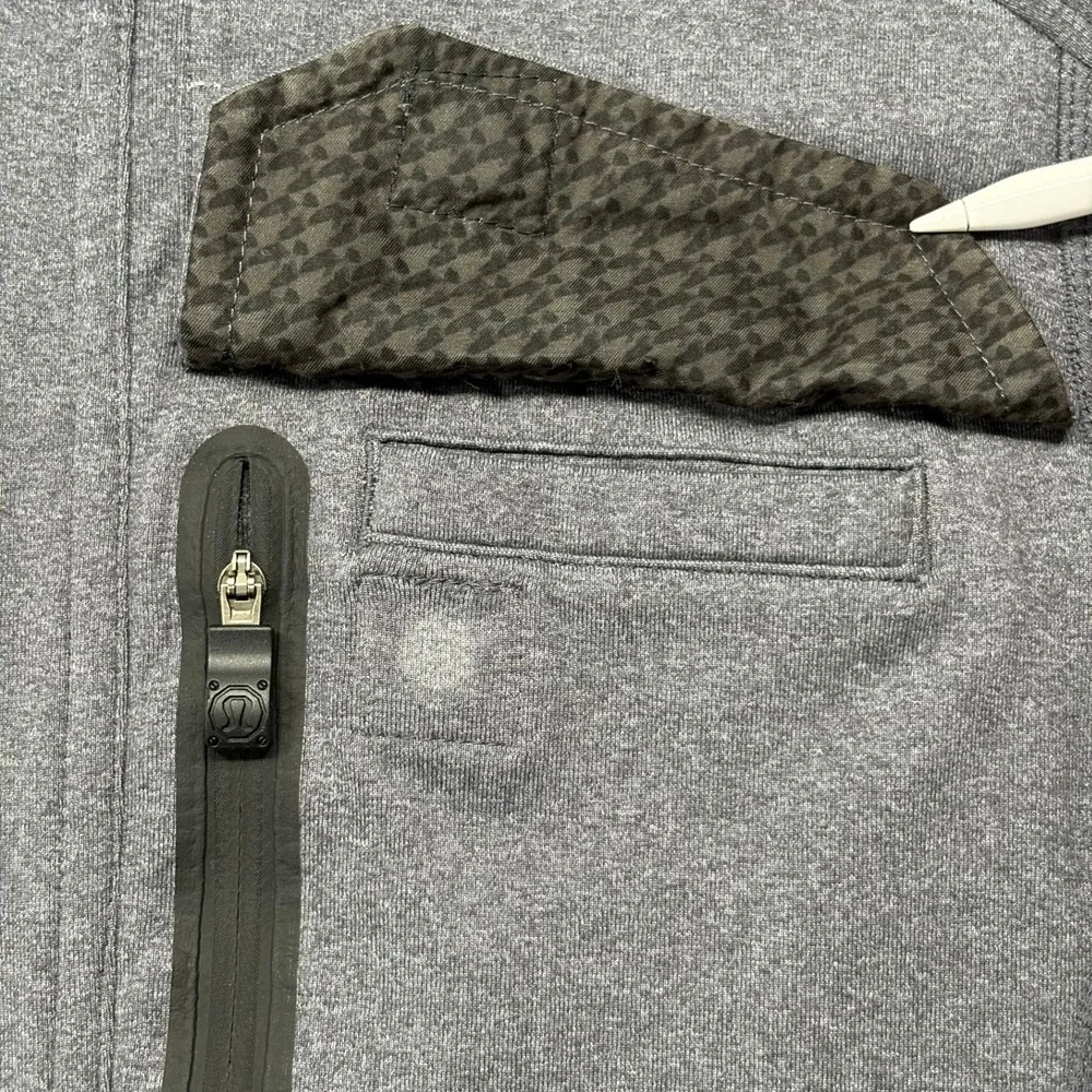 Lululemon Vent Tech Full Zip Jacket Mens‎ S Gray Softshell Magnetic Pocket